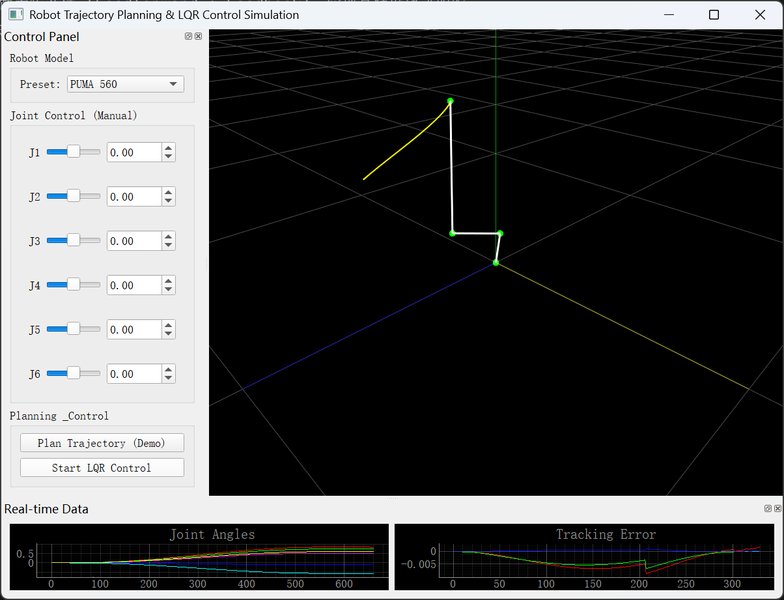 机器人臂的轨迹规划与LQR控制